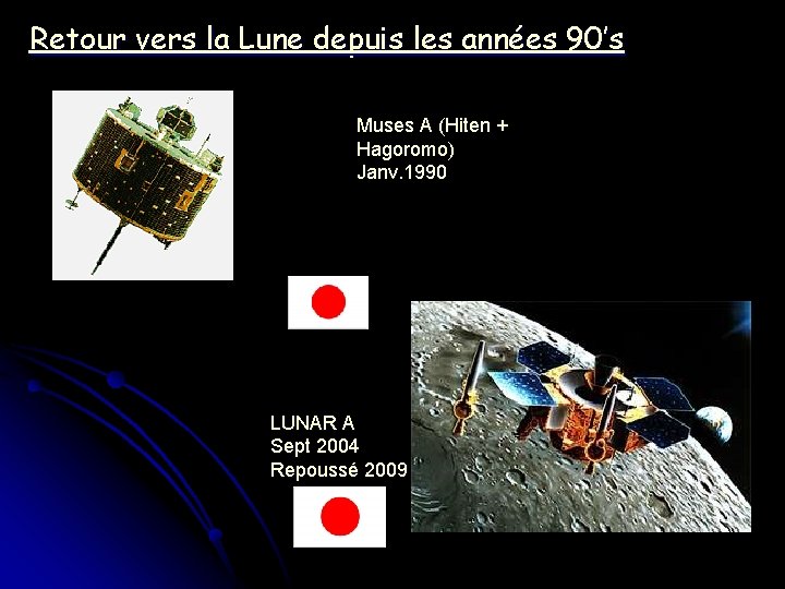 Retour vers la Lune depuis les années 90’s Muses A (Hiten + Hagoromo) Janv.