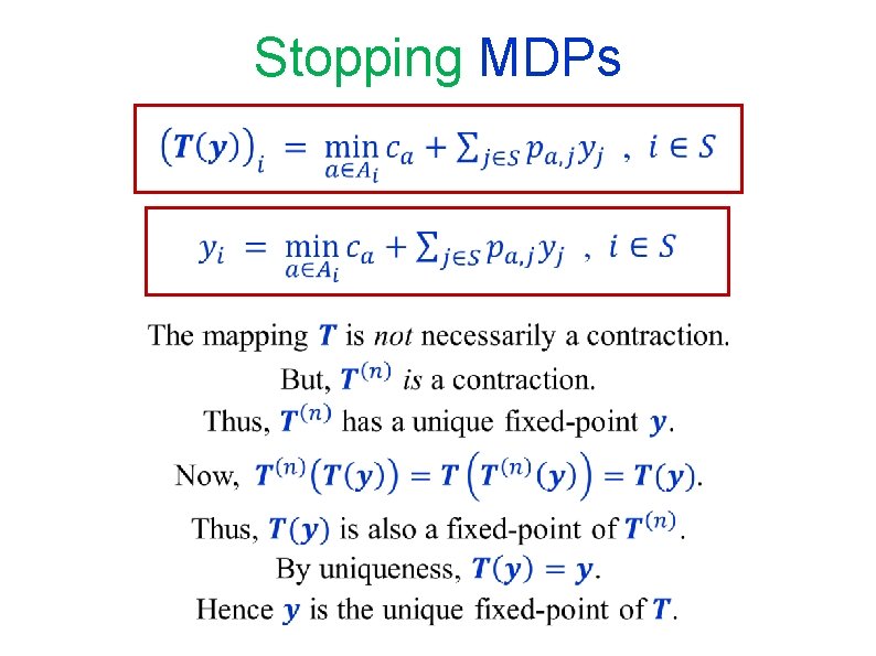 Stopping MDPs 