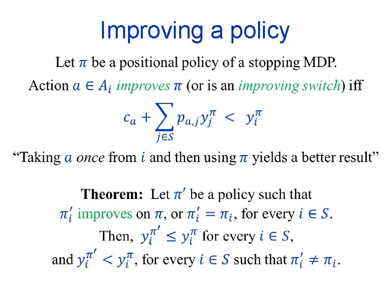 Improving a policy 