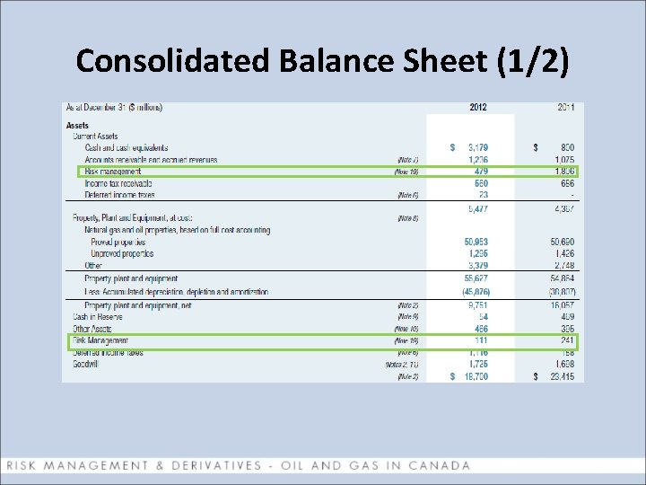 Consolidated Balance Sheet (1/2) 
