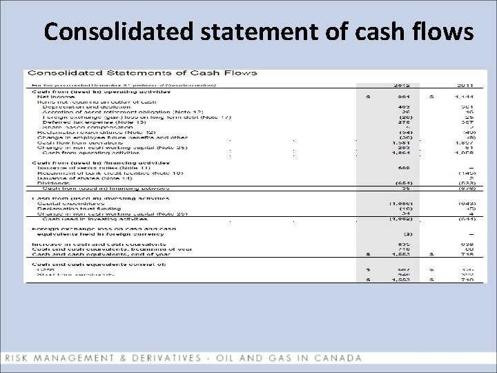 Consolidated statement of cash flows 