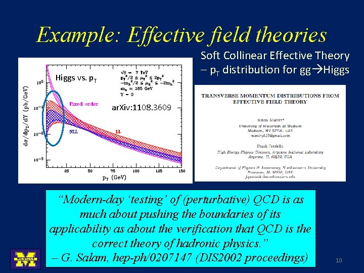 Example: Effective field theories Soft Collinear Effective Theory – p. T distribution for gg