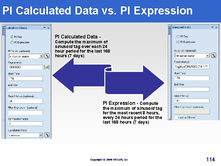 PI Calculated Data vs. PI Expression PI Calculated Data - Compute the maximum of PI Calculated Data vs. PI Expression PI Calculated Data - Compute the maximum of