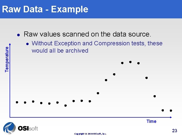 Raw Data - Example l Raw values scanned on the data source. Temperature l Raw Data - Example l Raw values scanned on the data source. Temperature l