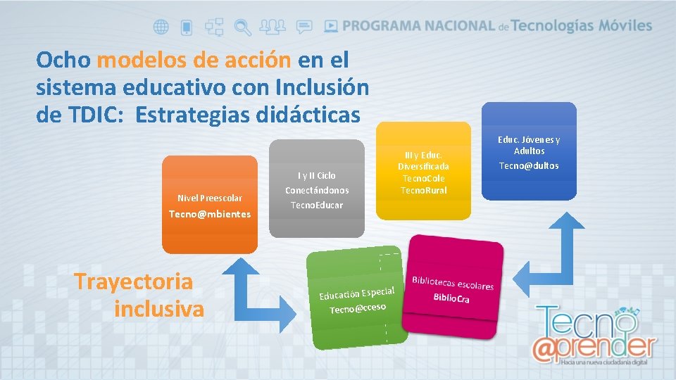 Ocho modelos de acción en el sistema educativo con Inclusión de TDIC: Estrategias didácticas