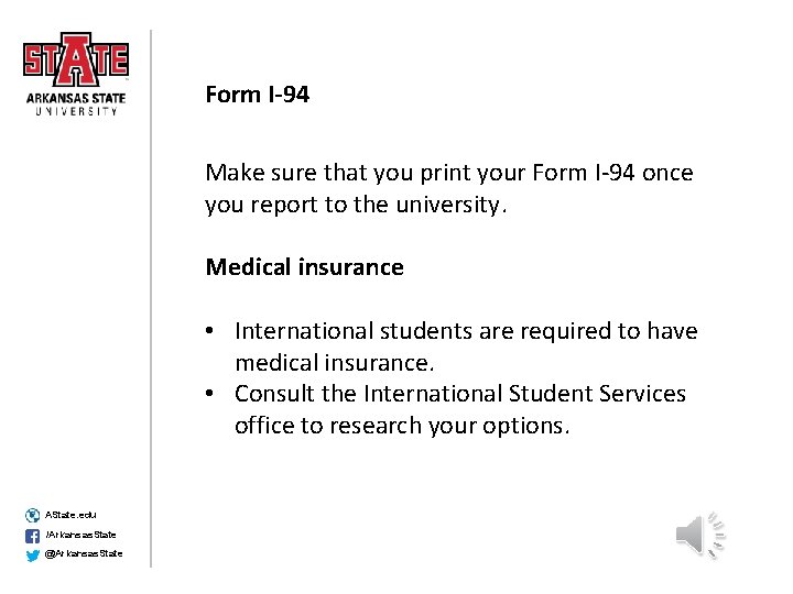 Form I-94 Make sure that you print your Form I-94 once you report to