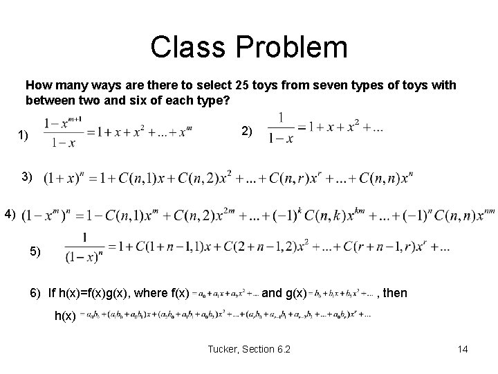 Section 6 2 Calculating Coefficients Of Generating Functions