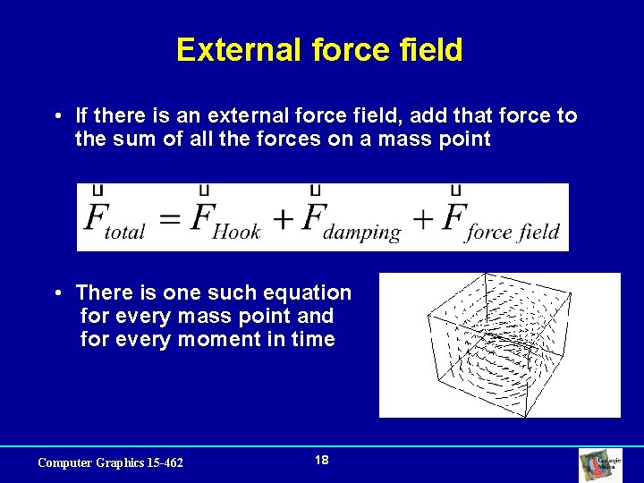 External force field • If there is an external force field, add that force