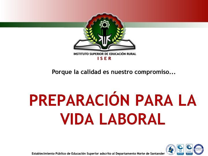 PREPARACIÓN PARA LA VIDA LABORAL 