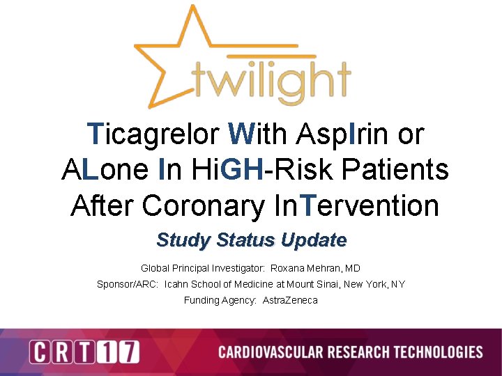 Ticagrelor With Asp. Irin or ALone In Hi. GH-Risk Patients After Coronary In. Tervention