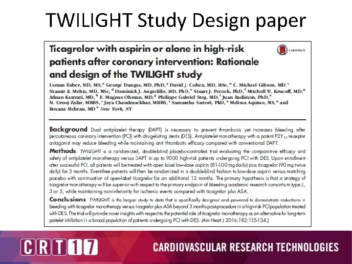 TWILIGHT Study Design paper 