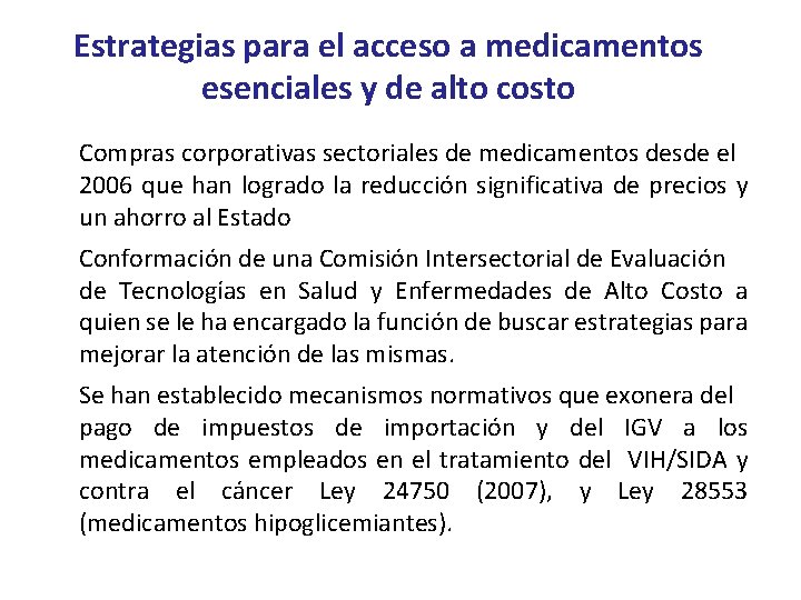 Estrategias para el acceso a medicamentos esenciales y de alto costo Compras corporativas sectoriales