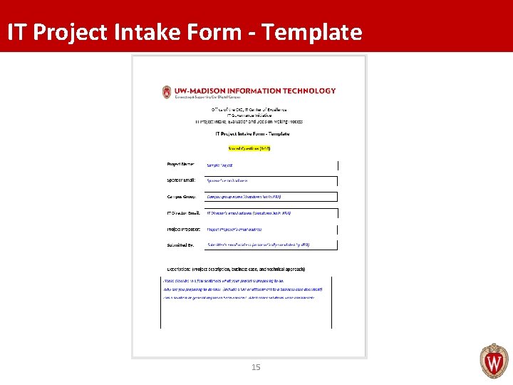 IT Project Intake Form - Template 15 