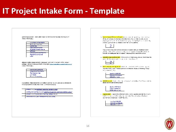 IT Project Intake Form - Template 16 