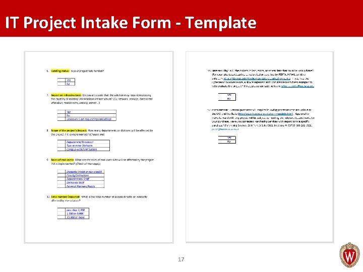 IT Project Intake Form - Template 17 