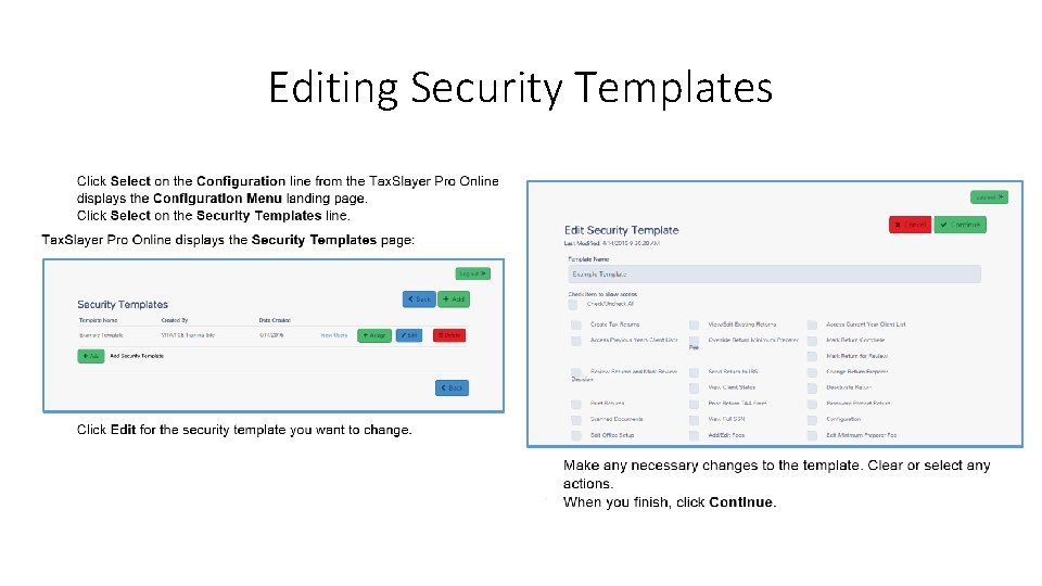 Editing Security Templates 