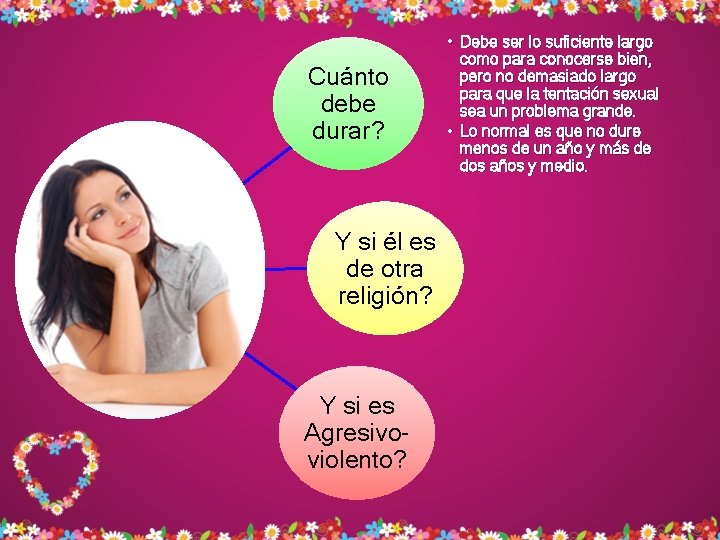 Cuánto debe durar? Y si él es de otra religión? Y si es Agresivoviolento? Cuánto debe durar? Y si él es de otra religión? Y si es Agresivoviolento?