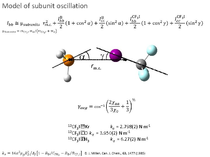 Model of subunit oscillation a g rm. c. 12 CF k = 2. 798(2)
