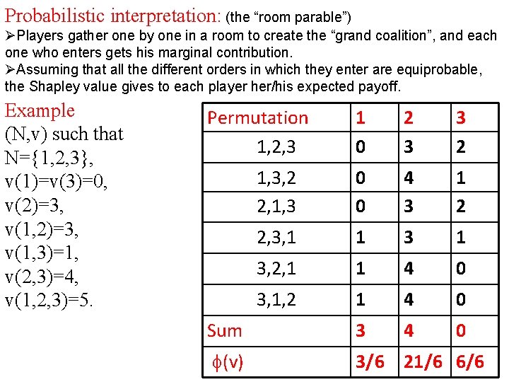 Probabilistic interpretation: (the “room parable”) ØPlayers gather one by one in a room to