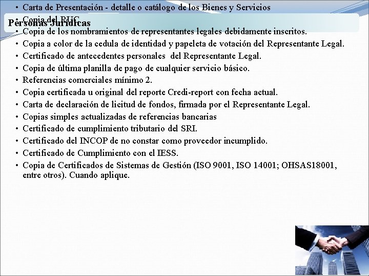  • Carta de Presentación - detalle o catálogo de los Bienes y Servicios