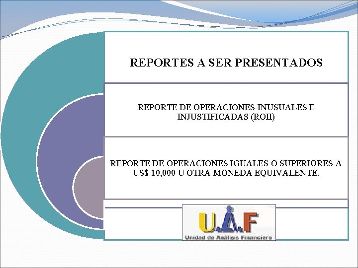 REPORTES A SER PRESENTADOS REPORTE DE OPERACIONES INUSUALES E INJUSTIFICADAS (ROII) REPORTE DE OPERACIONES