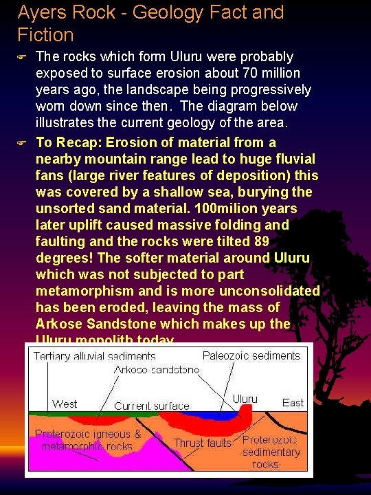 Ayers Rock - Geology Fact and Fiction F F The rocks which form Uluru