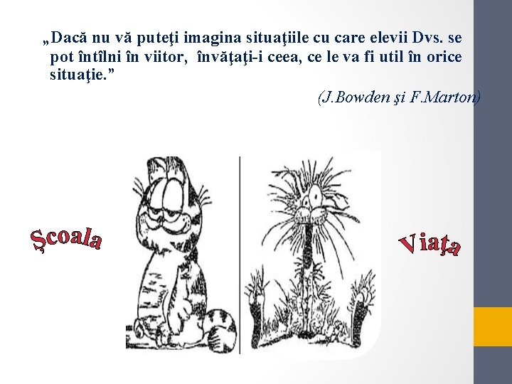 „Dacă nu vă puteţi imagina situaţiile cu care elevii Dvs. se pot întîlni în