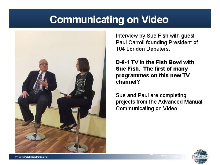Communicating on Video Interview by Sue Fish with guest Paul Carroll founding President of