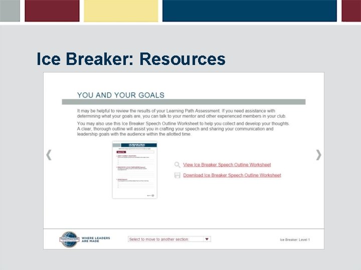 Ice Breaker: Resources 