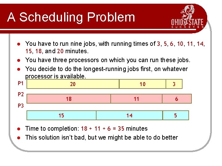 A Scheduling Problem You have to run nine jobs, with running times of 3,