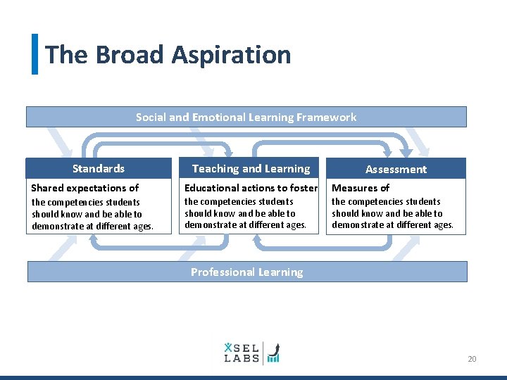 The Broad Aspiration Social and Emotional Learning Framework Standards Teaching and Learning Assessment Shared