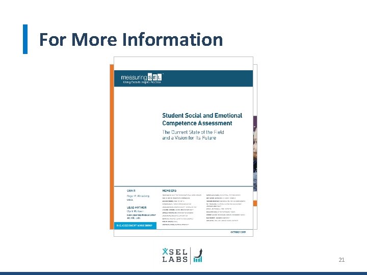 For More Information 21 