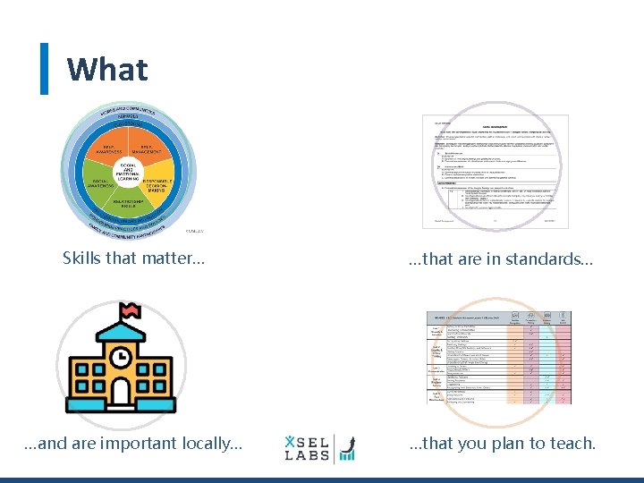 What Skills that matter… …that are in standards… …and are important locally… …that you