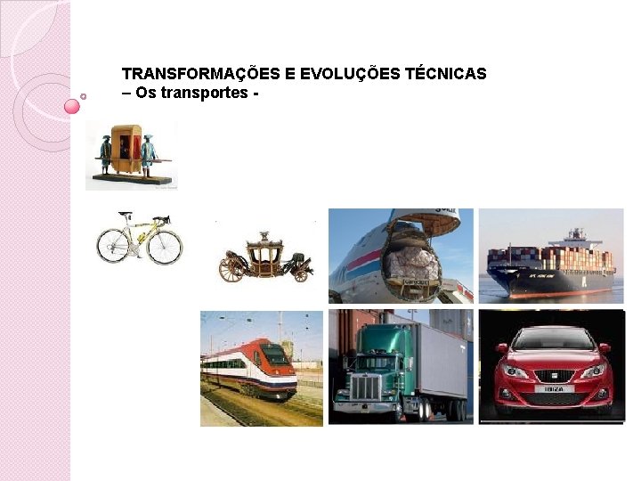 TRANSFORMAÇÕES E EVOLUÇÕES TÉCNICAS – Os transportes - 