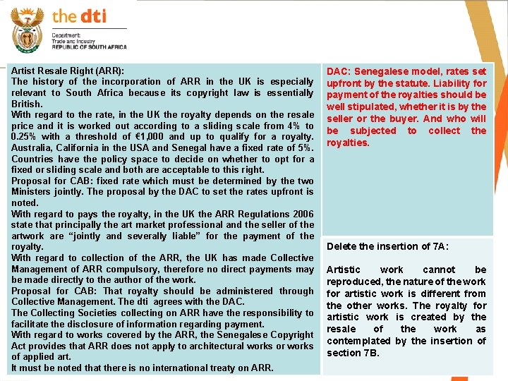 Artist Resale Right (ARR): The history of the incorporation of ARR in the UK