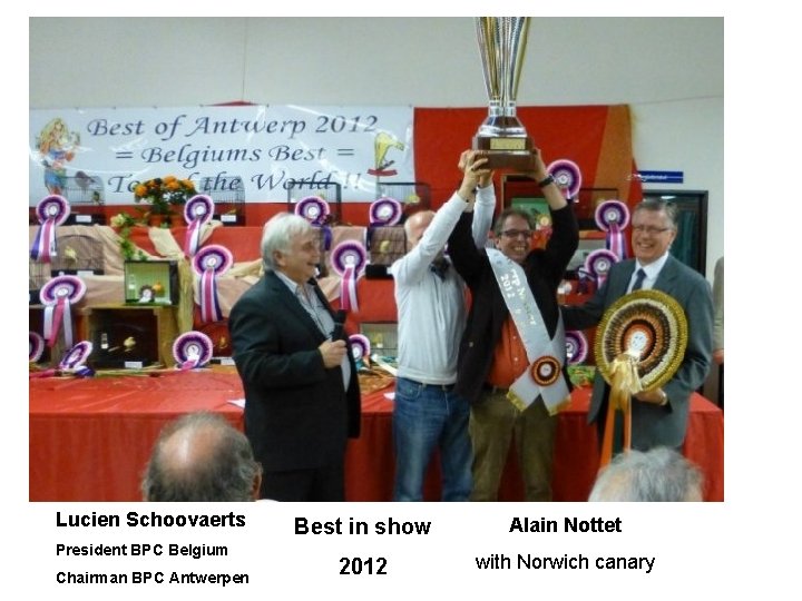 Lucien Schoovaerts President BPC Belgium Chairman BPC Antwerpen Best in show Alain Nottet 2012