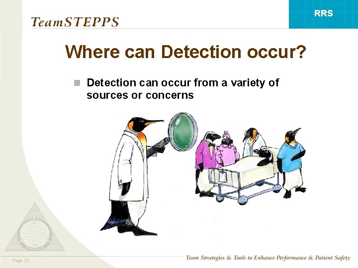 RRS Where can Detection occur? n Detection can occur from a variety of sources