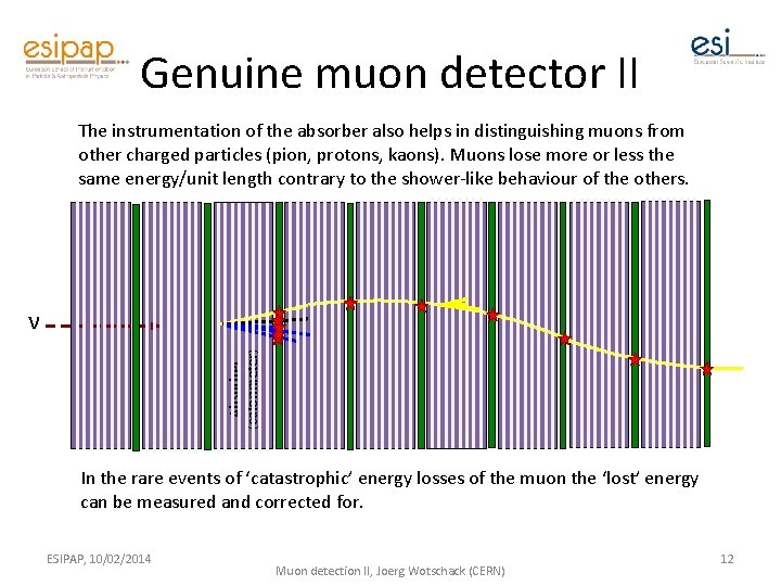 Genuine muon detector II The instrumentation of the absorber also helps in distinguishing muons