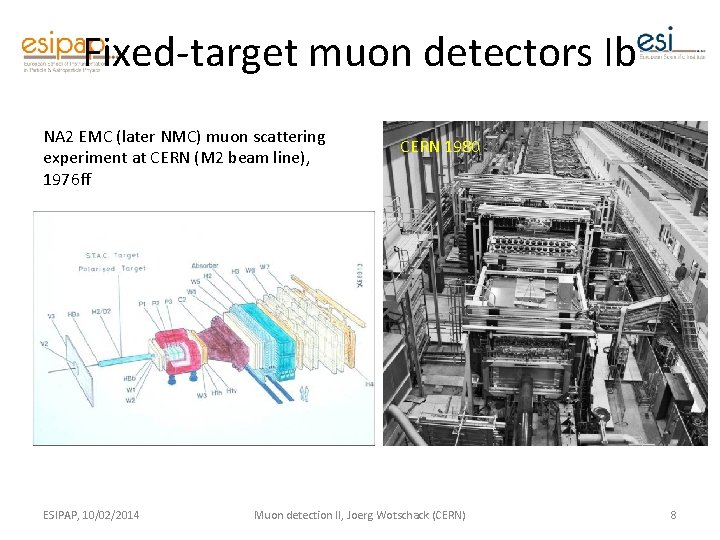 Fixed-target muon detectors Ib NA 2 EMC (later NMC) muon scattering experiment at CERN