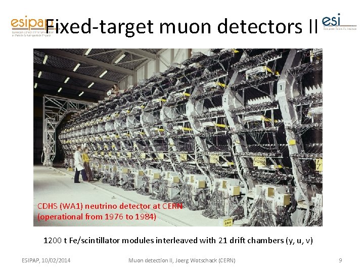 Fixed-target muon detectors II CDHS (WA 1) neutrino detector at CERN (operational from 1976