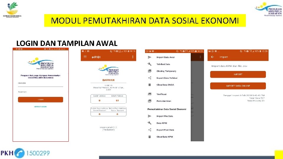 MODUL PEMUTAKHIRAN DATA SOSIAL EKONOMI LOGIN DAN TAMPILAN AWAL 