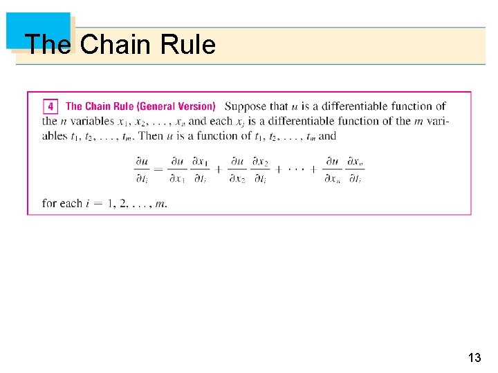 The Chain Rule 13 