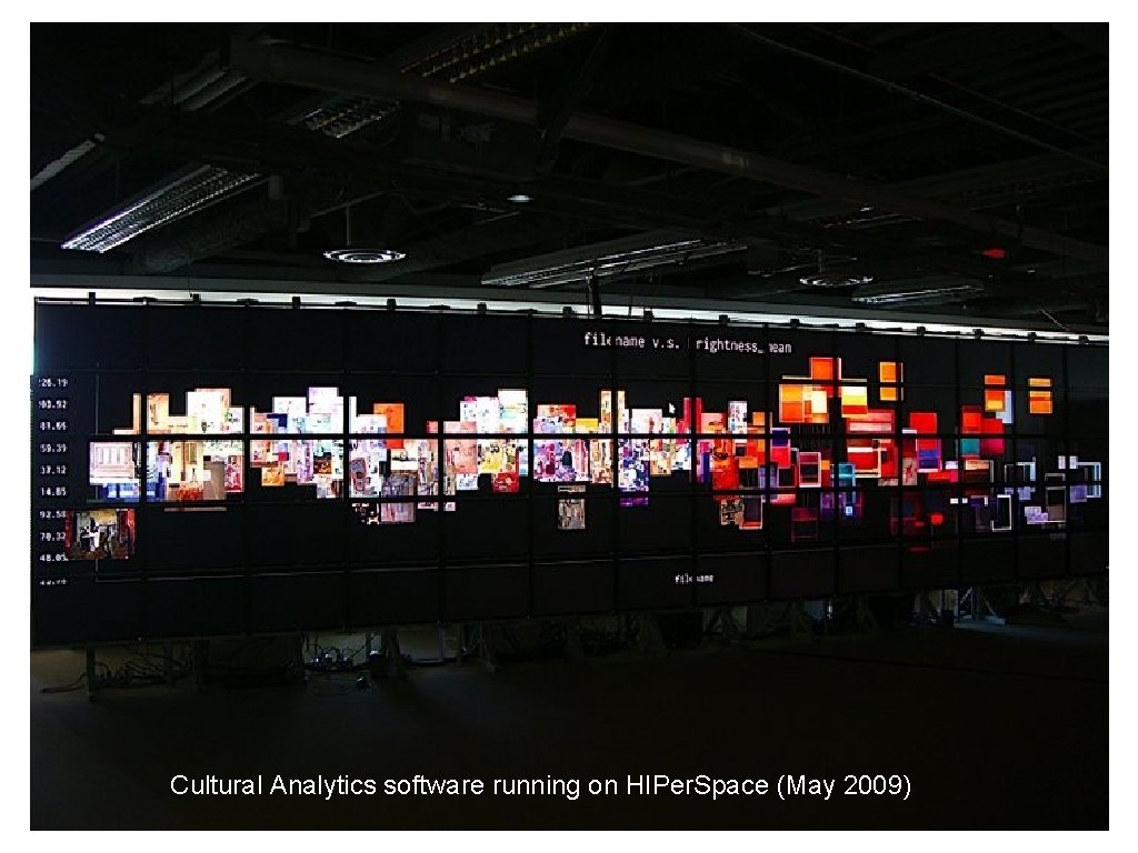 Cultural Analytics software running on HIPer. Space (May 2009) 
