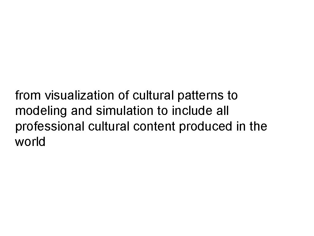 from visualization of cultural patterns to modeling and simulation to include all professional cultural