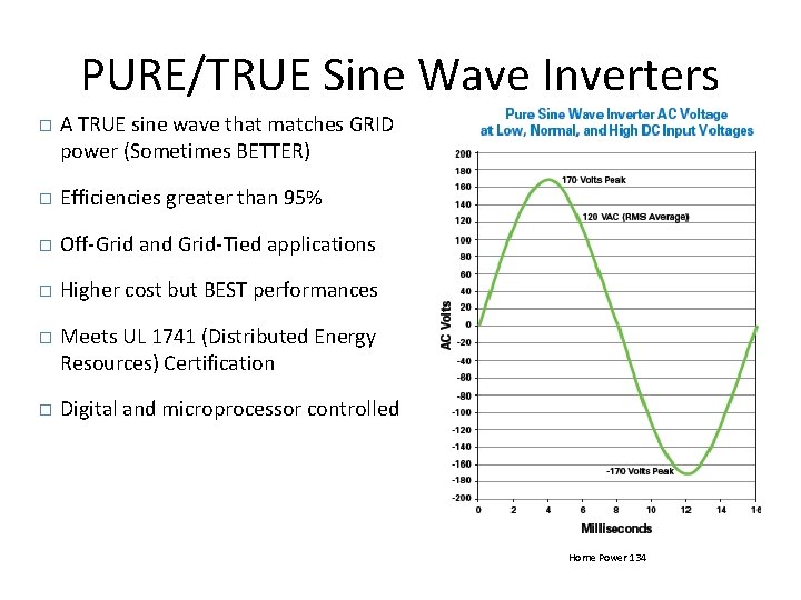 PURE/TRUE Sine Wave Inverters � A TRUE sine wave that matches GRID power (Sometimes
