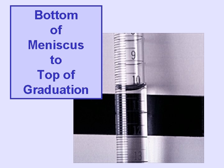 Bottom of Meniscus to Top of Graduation 