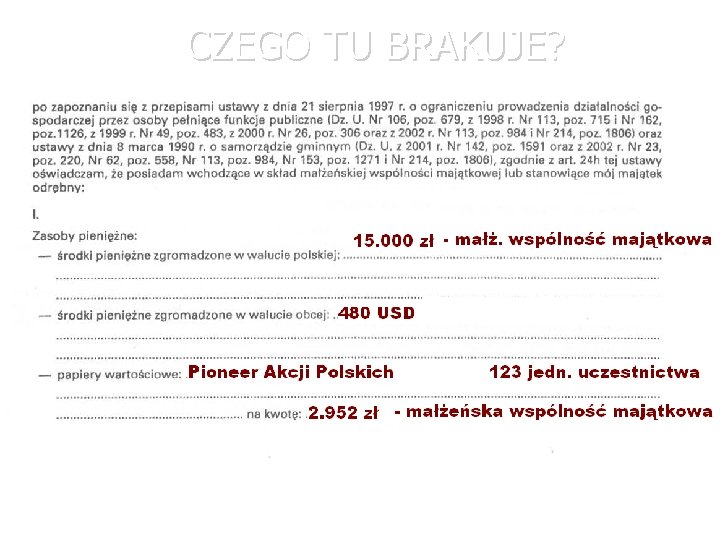 CZEGO TU BRAKUJE? 61 CZEGO TU BRAKUJE? 61