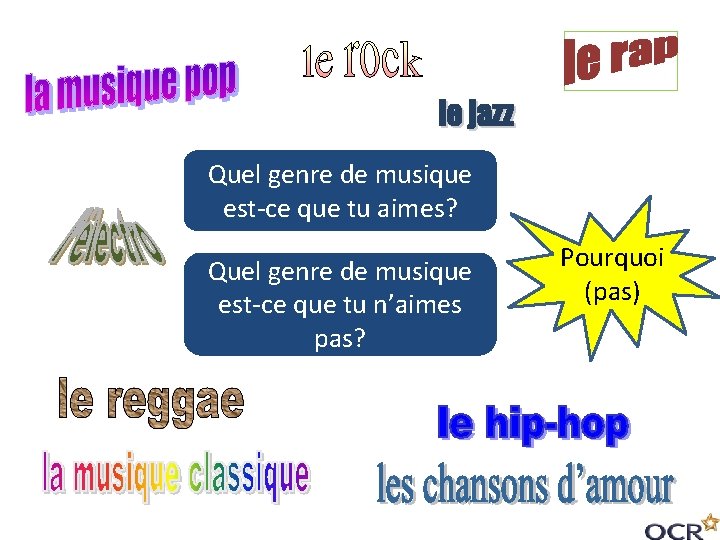 Quel genre de musique est-ce que tu aimes? Quel genre de musique est-ce que