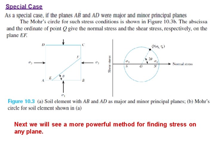 Special Case Next we will see a more powerful method for finding stress on