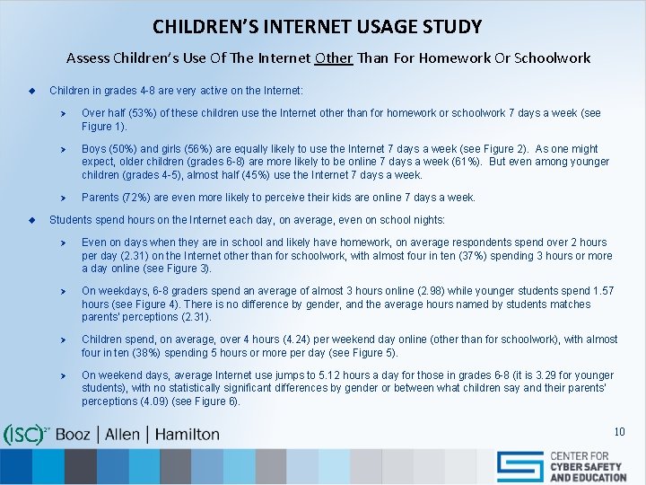 CHILDREN’S INTERNET USAGE STUDY Assess Children’s Use Of The Internet Other Than For Homework